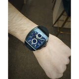 Quantum Men's Watch Analog Blue Dial with Black Silicone Strap,HNG997.691