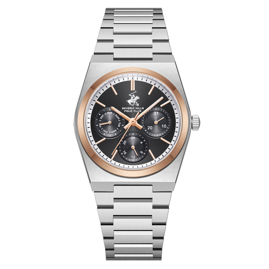Beverly Hills Polo Club, Men's, Analog Watch, Black Dial, with Stainless Steel Band, BH-BP3754X.550