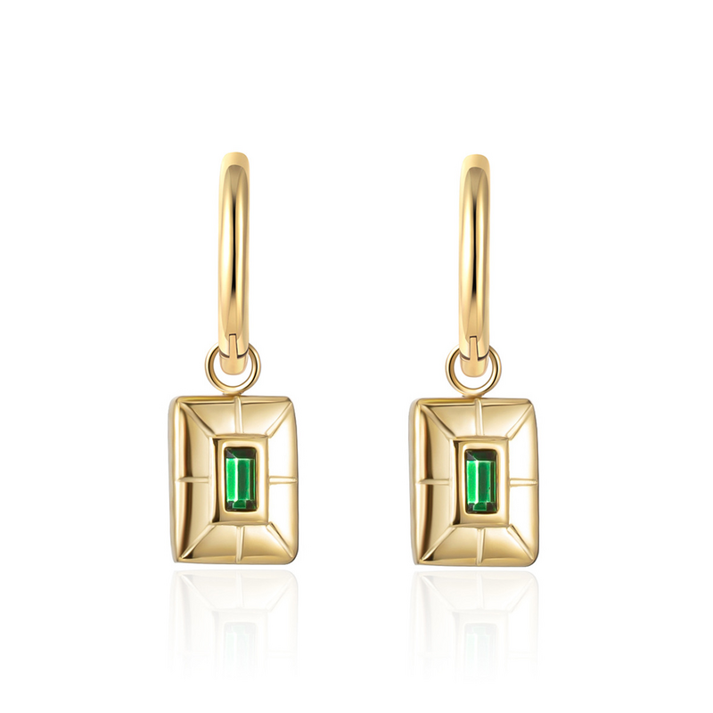 Lee Cooper Women's Earings - Gold/Green