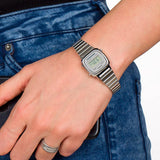 Casio Women's Watch Digital, Grey Dial Silver Stainless Steel Strap, LA670WA-7DF
