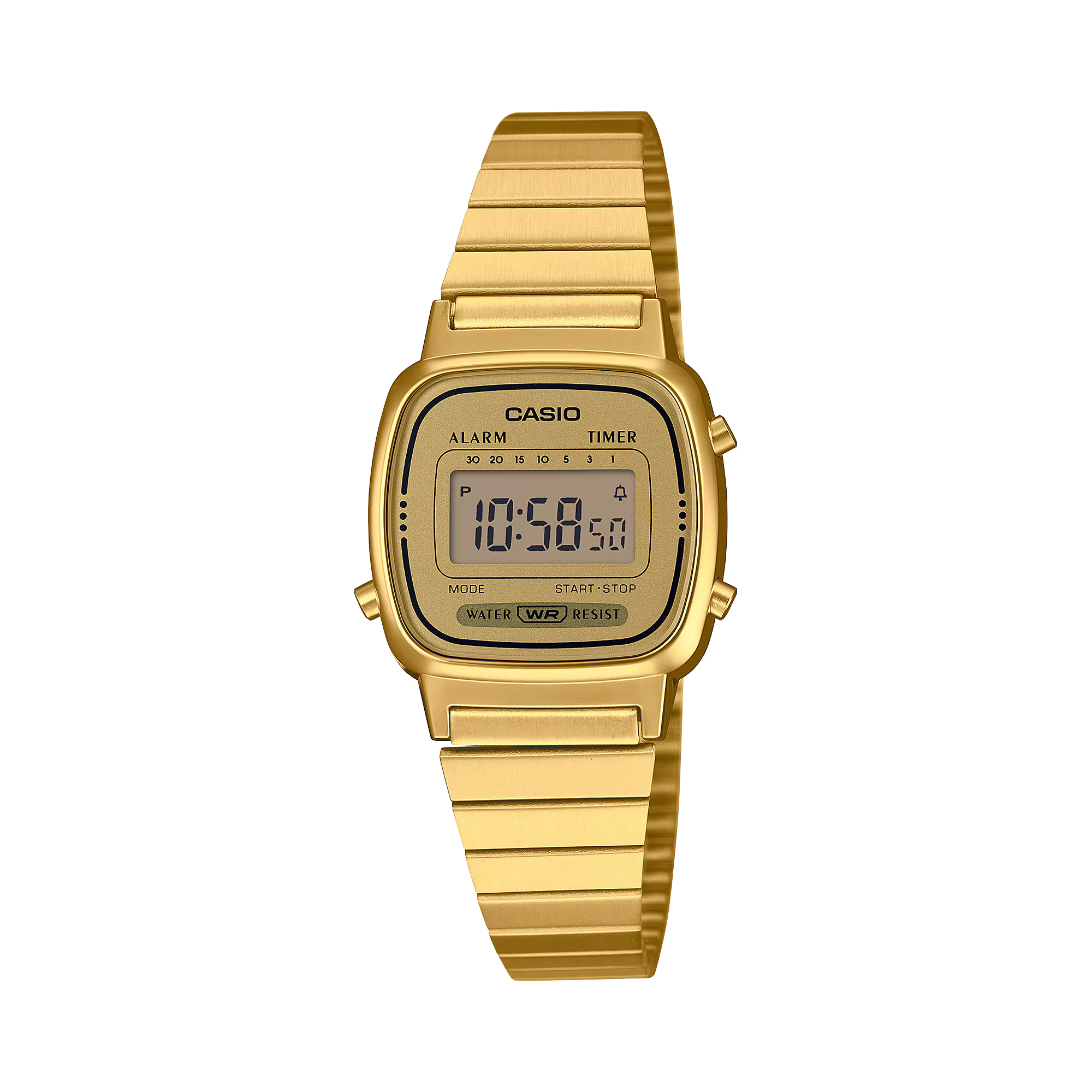 Casio Women's Watch Digital, Gold Dial Gold Stainless Steel Strap, LA670WGA-9DF product image
