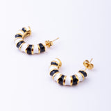 Lee Cooper Women's Earings - Gold/White/Black, LC.E.01725.150