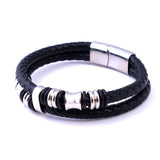 Lee Cooper Men's Bracelet - Silver/Black, LC.B.01108.631