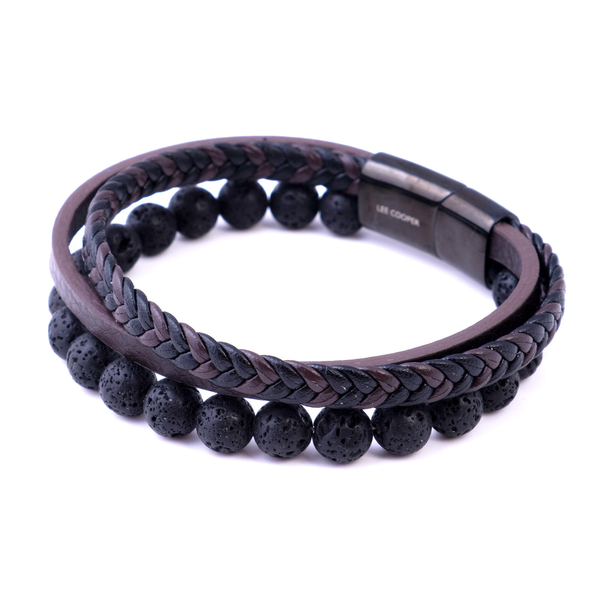 Lee Cooper Men's Bracelet - Black/Brown, LC.B.01956.650