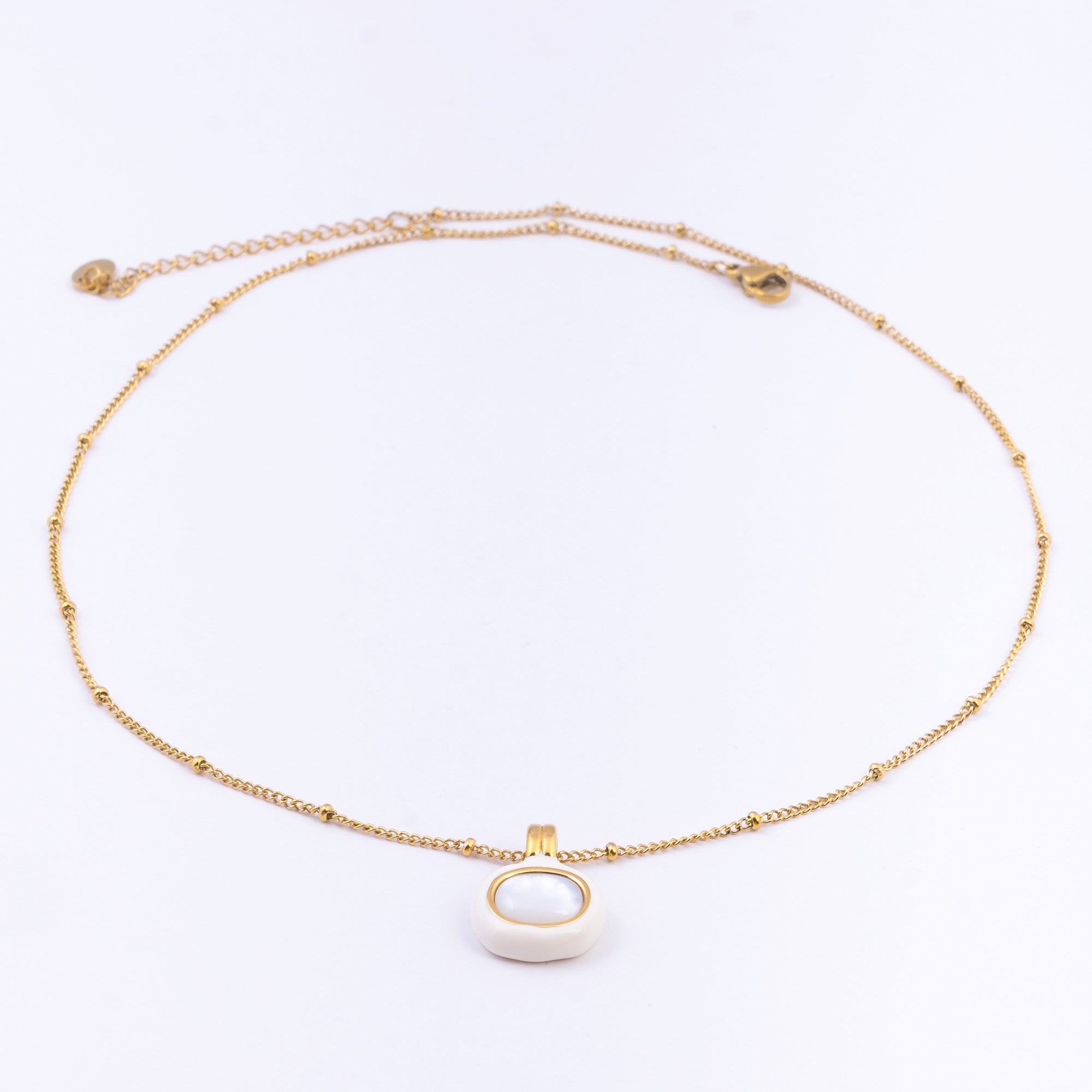 Lee Cooper Women's Necklace - Gold/Mother of Pearl Pendant