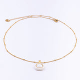 Lee Cooper Women's Necklace - Gold/Mother of Pearl Pendant