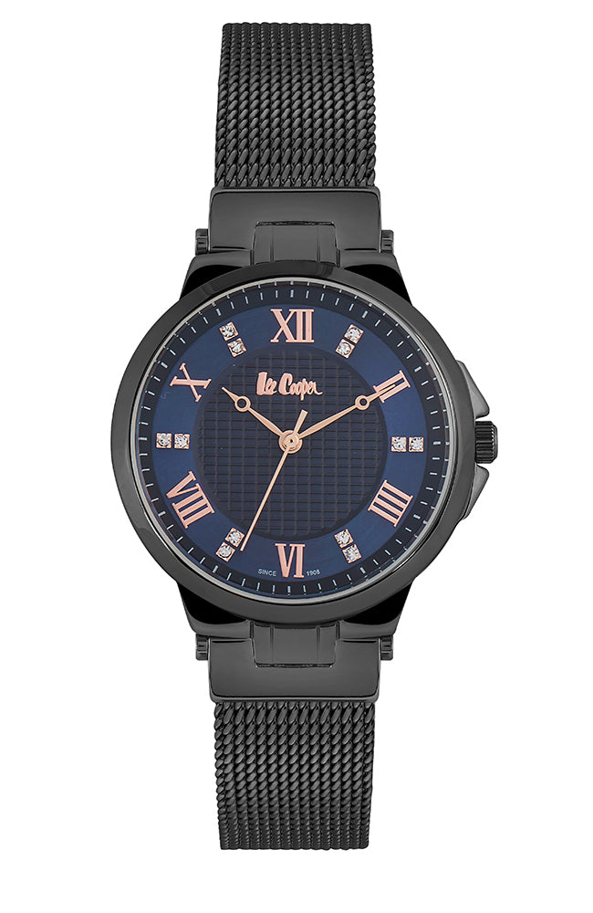 Lee Cooper Women's Watch Analog, Black Dial Black Stainless Steel Band,  LC06644.090