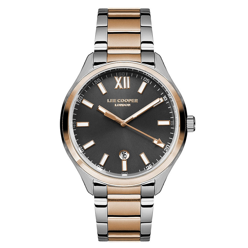 Lee Cooper Women's Watch Analog, Black Dial Two Tone Stainless Steel Strap, LC07101.560 