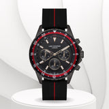 Lee Cooper Men's Multifunction Watch Black Dial With Black Silicone Strap,LC07210.651