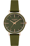 Lee Cooper Women's Watch Analog, Green Dial, Green Leather Strap, LC07248.475
