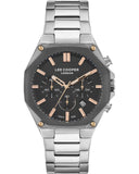 Lee Cooper Men's Watch Analog, Black Dial, Silver Stainless Steel Strap, LC07319.360