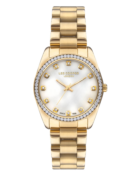 Lee Cooper, Men's, Analog Watch, Gold Dial, with Stainless Steel Band, LE-LC07478.220