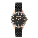 Lee Cooper Women's Watch Analog, Black Dial Black Stainless Steel Band, LC07826.450
