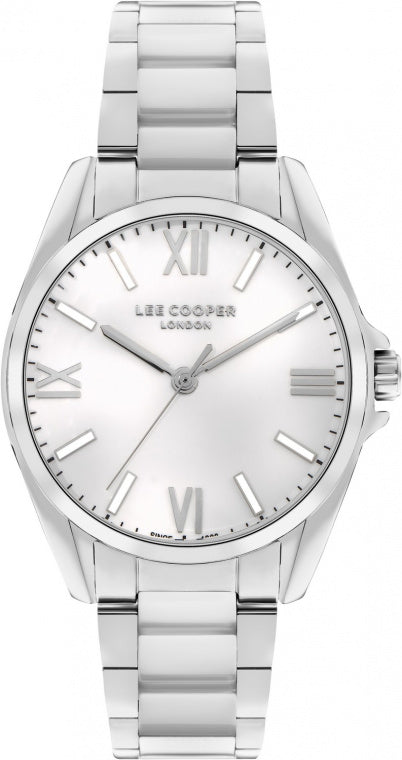 Lee Cooper Women's Watch Analog, White Dial Metal Band, LC07873.330