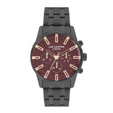 Lee Cooper Men's Multifunction Watch Analog, Red Dial Black Metal Strap, LC07879.080 