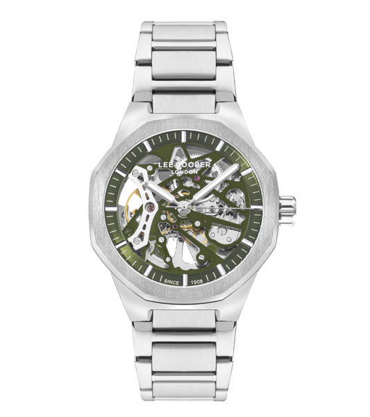 Lee Cooper, Men's, Analog Watch, Green Dial, with Stainless Steel Band, LE-LC07905.371