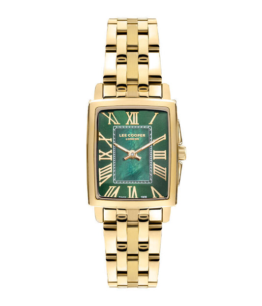 Lee Cooper, Men's, Analog Watch, Green Dial, with Stainless Steel Band, LE-LC07940.170
