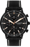 Lee Cooper Men's Multifunction Watch Black Dial With Black Leather Strap,LC07943.651