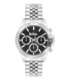 Lee Cooper Men's  Multifunction Watch Black Dial With Silver Metal Band,LC07963.350