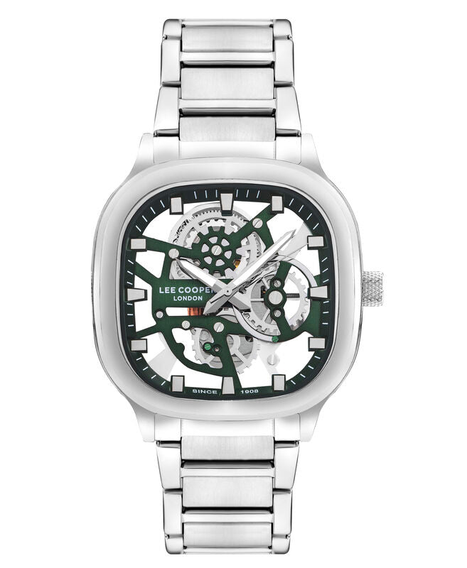 Lee Cooper, Men's, Analog Watch, Green Dial, with Stainless Steel Band, LE-LC07974.370