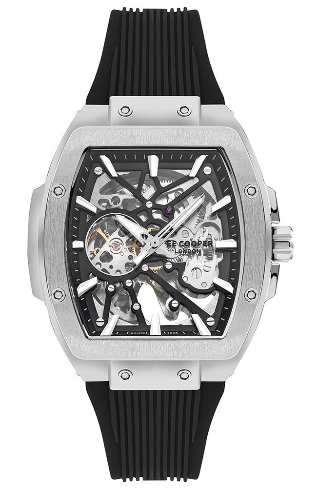 Lee Cooper Men's Automatic Watch With Black Silicone Strap,LC07979.351
