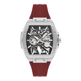 Lee Cooper Men's Automatic Watch With  Red SiliconeStrap,LC07979.358