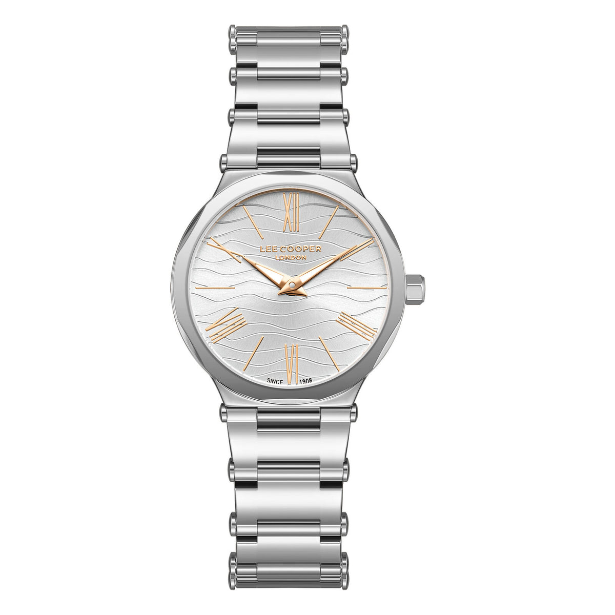 Lee Cooper Women's Analog Watch Silver Dial With Silver Metal Band,LC08000.330