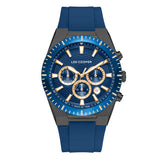 Lee Cooper Men's Multifunction Watch with Dark Blue Dial and Dark Blue Silicone Band, LC08088.999