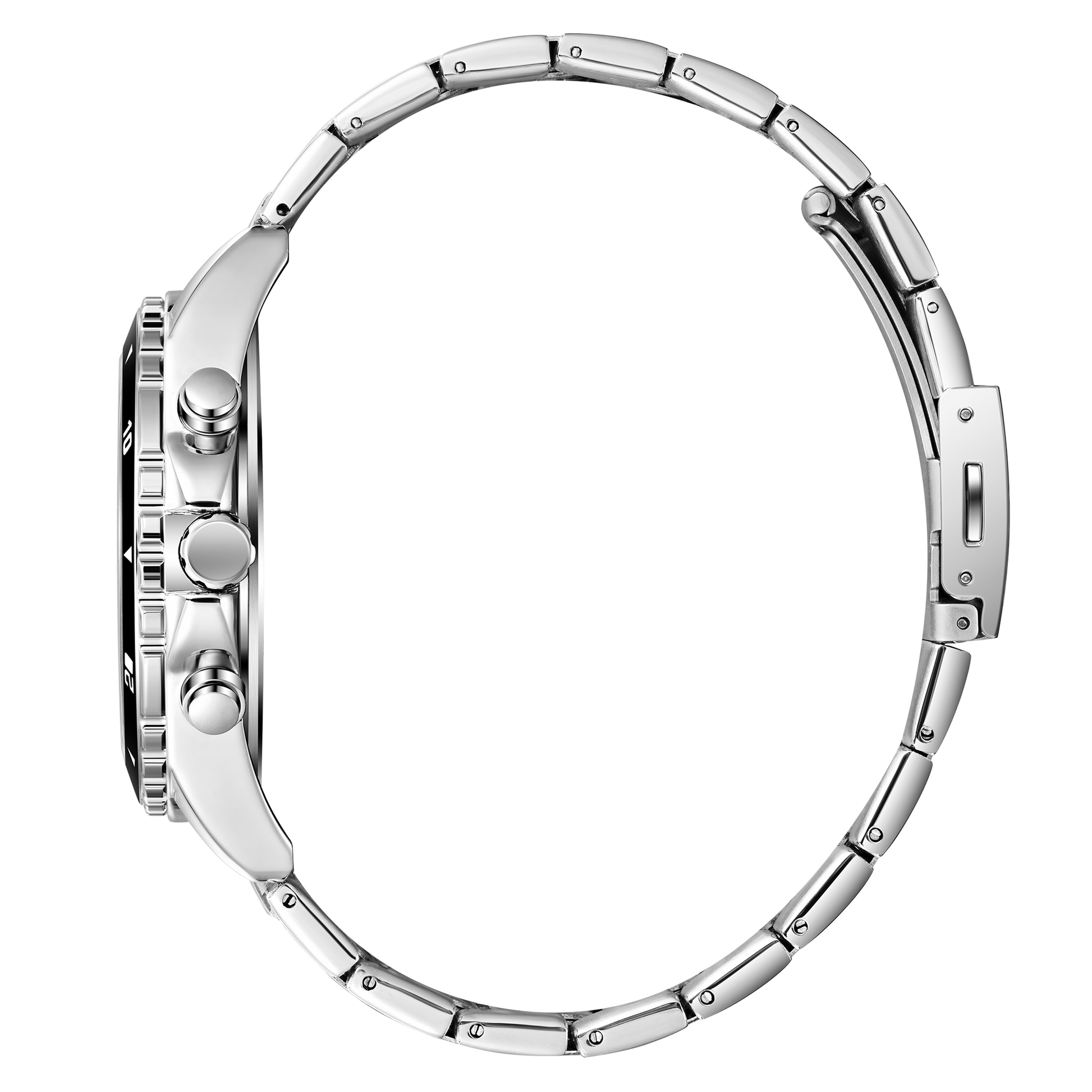 Lee Cooper Men's  Multifunction Watch Gun Dial With Silver Metal Band, LC08217.350
