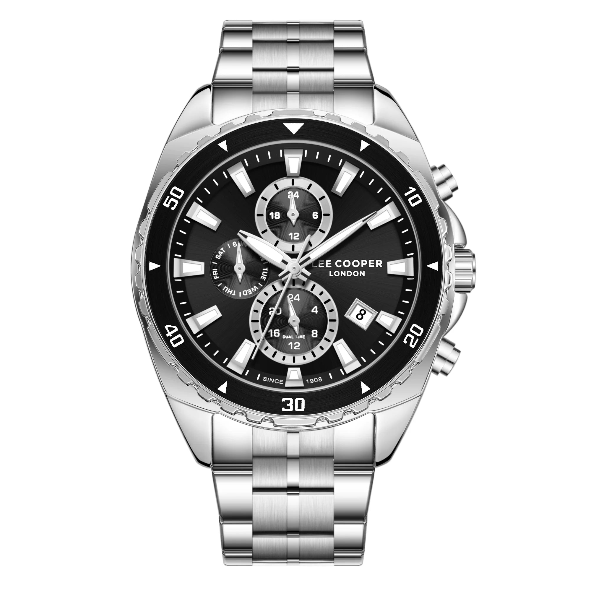 Lee Cooper, Men's, Analog Watch, Silver Dial, LE-LC08217.350