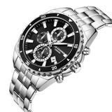 Lee Cooper Men's  Multifunction Watch Gun Dial With Silver Metal Band, LC08217.350