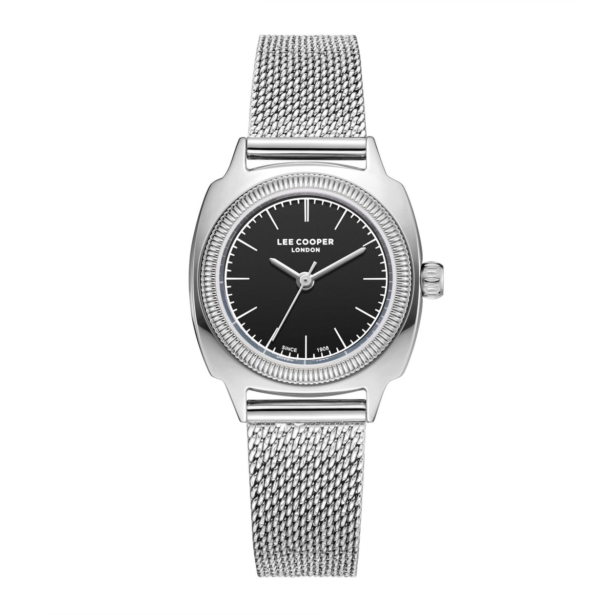 Lee Cooper Women's Analog Watch Gun Dial With Silver Mesh Band,LC08221.360