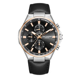 Lee Cooper Men's Multifunction Watch with Black Dial and Black Leather Band, LC08223.551