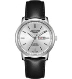 Lee Cooper Men's  Analog Watch Silver Dial With Black Leather Strap,LC08235.331