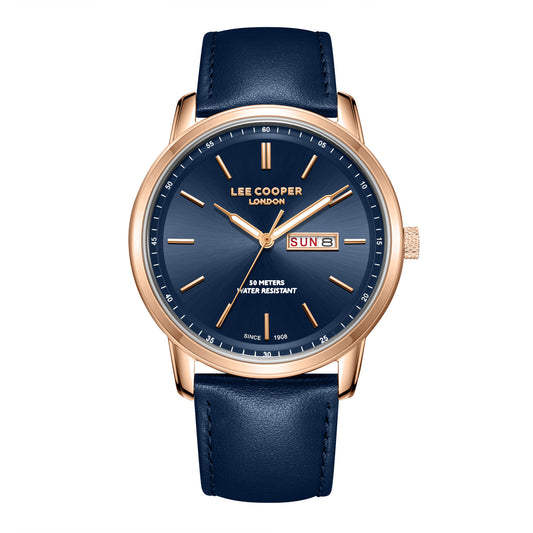 Lee Cooper, Men's, Analog Watch, Blue Dial, with Leather Band, LE-LC08235.499