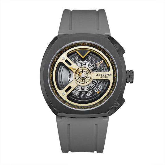 Lee Cooper, Men's, Analog Watch, Gold Dial, with Silicone Band, LE-LC08245.016