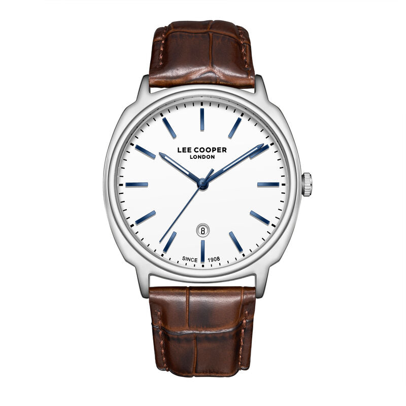 Lee Cooper, Men's, Analog Watch, Silver Dial, with Leather Band, LE-LC08248.332