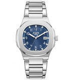 Lee Cooper Men's Analog Watch Dark Blue Dial With Silver Metal Band,LC08259.390