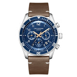 Lee Cooper Men's  Multifunction Watch Dark Blue Dial With Brown Leather Strap,LC08260.394