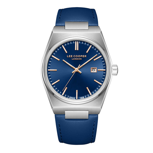 Lee Cooper, Men's, Analog Watch, Blue Dial, with Leather Band, LE-LC08261.369