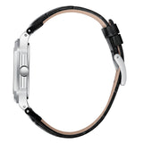 Lee Cooper Men's Date Analog Watch with Silver Dial and Black Leather Band, LC08268.331