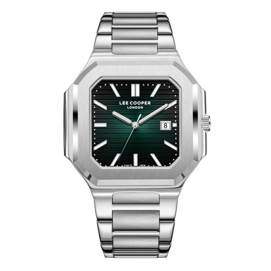 Lee Cooper, Men's, Analog Watch, Green Dial, with Stainless Steel Band, LE-LC08269.370