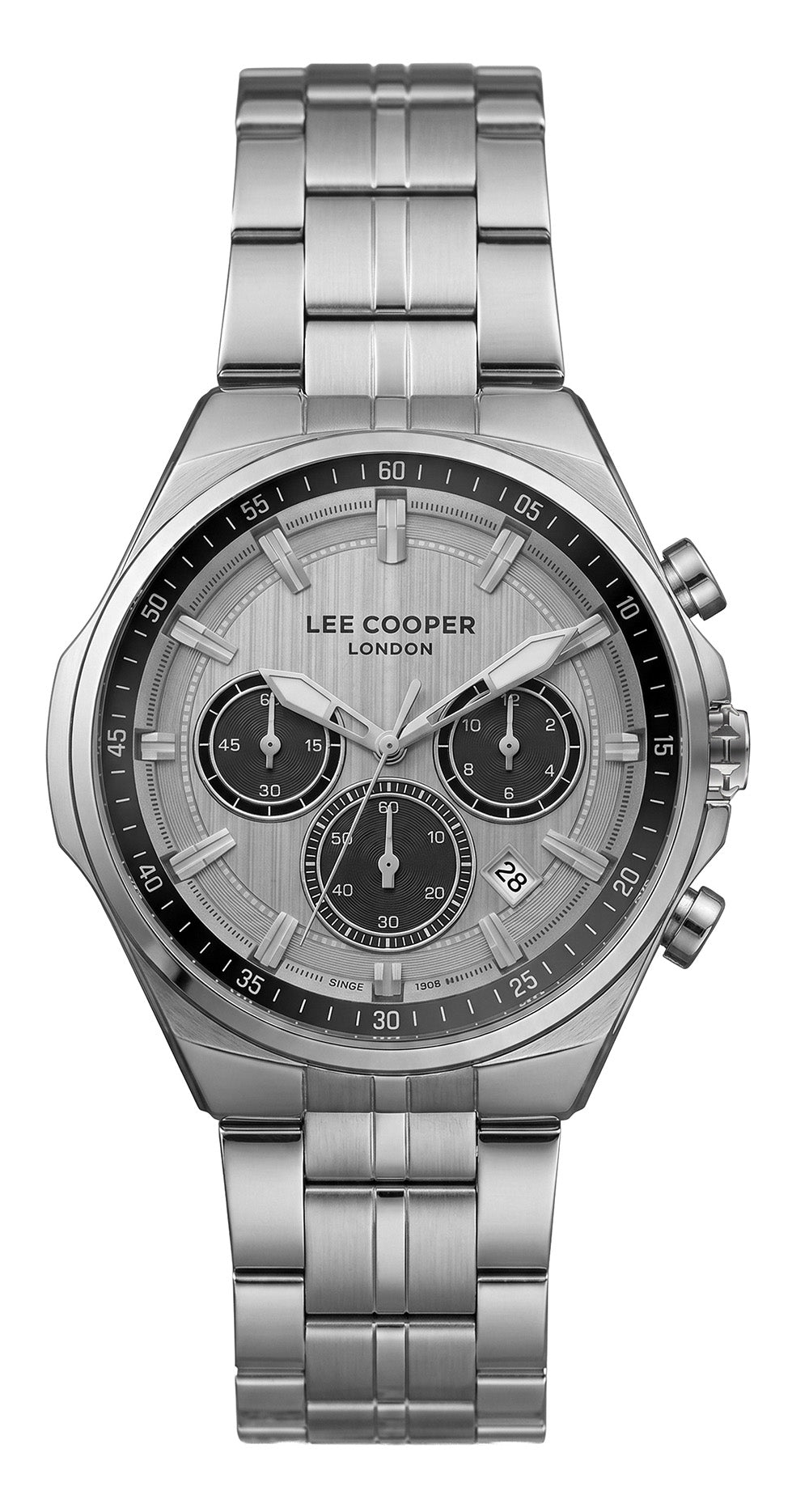 Lee Cooper Men's Multifunction Watch with Silver Dial and Stainless Steel Band, LC08273.320