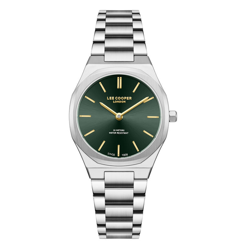Lee Cooper, Men's, Analog Watch, Green Dial, with Stainless Steel Band, LE-LC08276.370