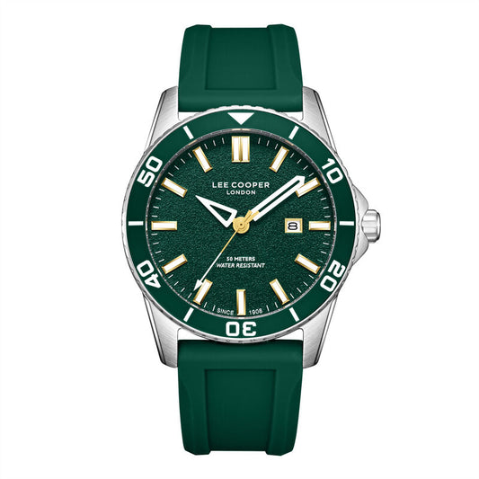 Lee Cooper, Men's, Analog Watch, Green Dial, with Silicone Band, LE-LC08278.375