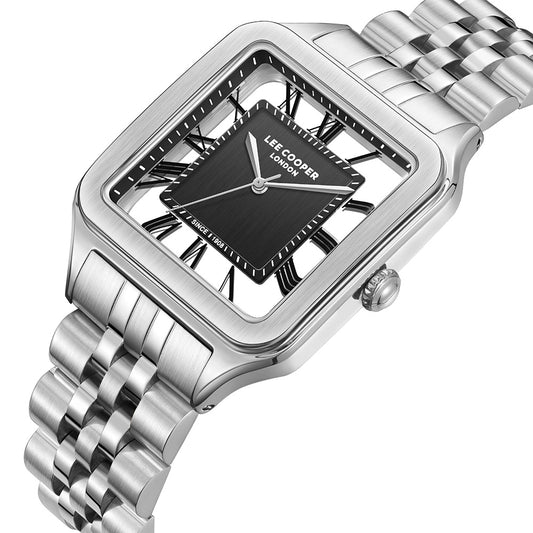 Lee Cooper Men's Analog Watch with Black Dial and Stainless Steel Band, LC08282.350