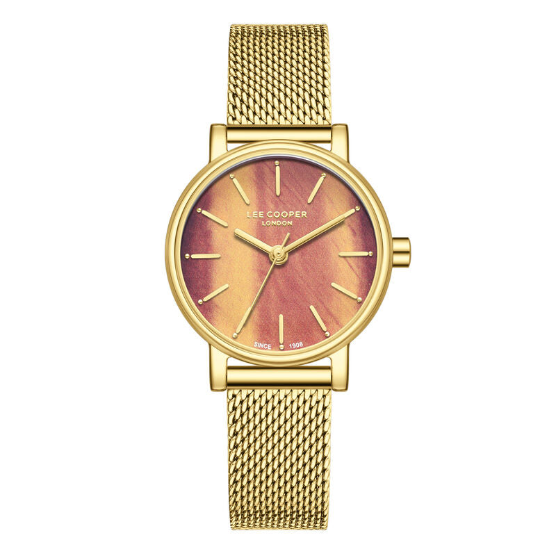 Lee Cooper women analog watch, brown dial with mesh strap, model LE-LC08292.140, Bahrain