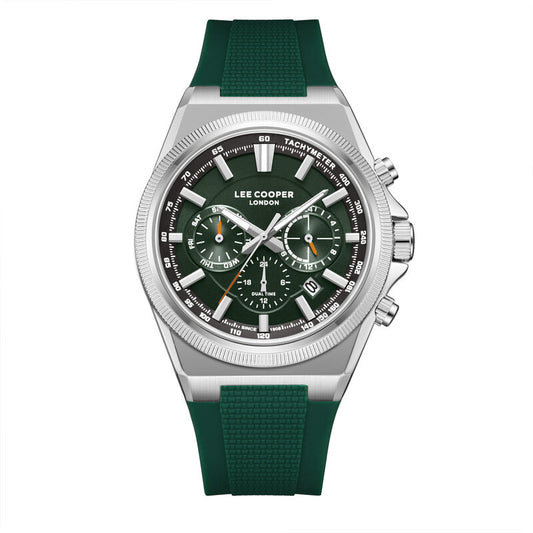 Lee Cooper, Men's, Analog Watch, Green Dial, with Silicone Band, LE-LC08304.355