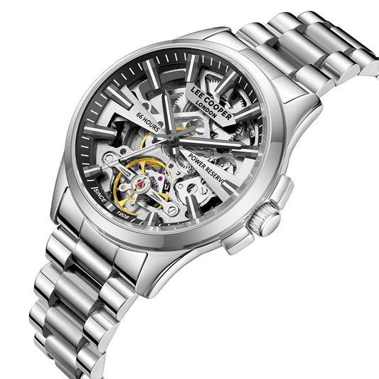 Lee Cooper Men's Automatic Watch with Black Dial and Stainless Steel Band, LC08311.350