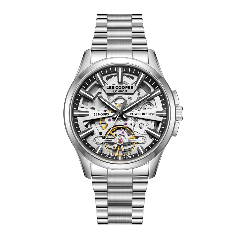 Lee Cooper Men's Automatic Watch with Black Dial and Stainless Steel Band, LC08311.350
